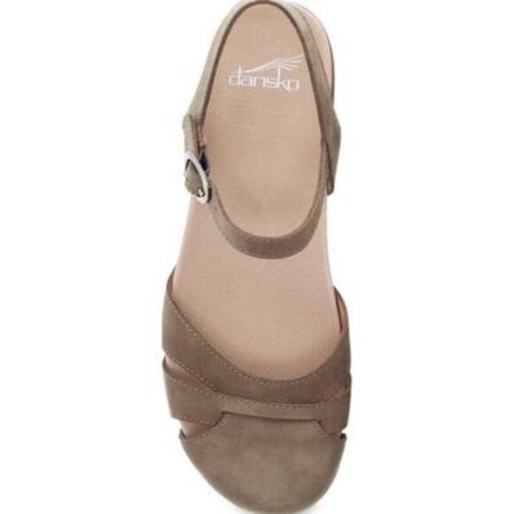 Dansko Betsey Sandals Tan Milled Leather Closed Toe Ankle Strap Shoes EU 37 - Picture 9 of 11